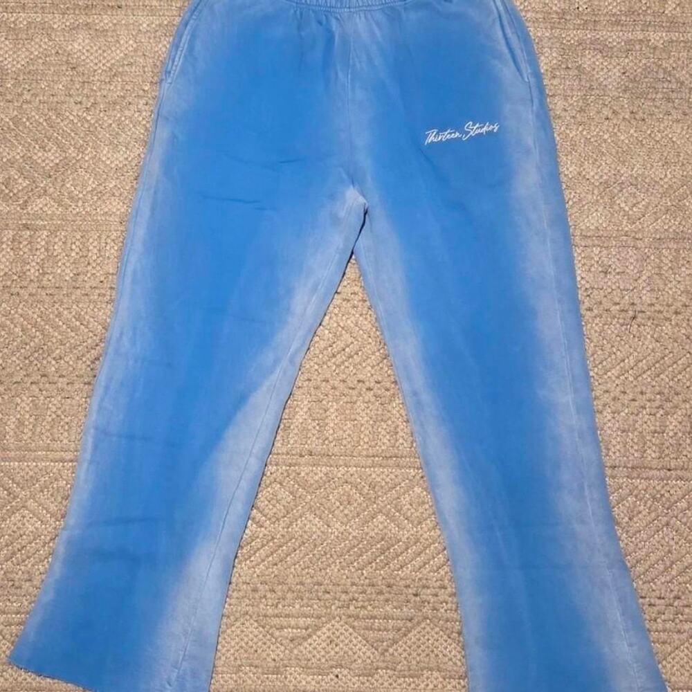 Thirteen Studios Logo Sweatpants Faded Blue Size XXL NWOT (Authentic)
